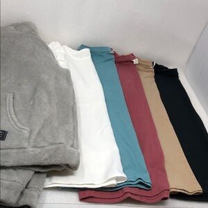 SHEIN Tops 6 Pieces Girls Size 13-14Y Four Short Sleeve Tees 1 Blouse 1 Hoodie